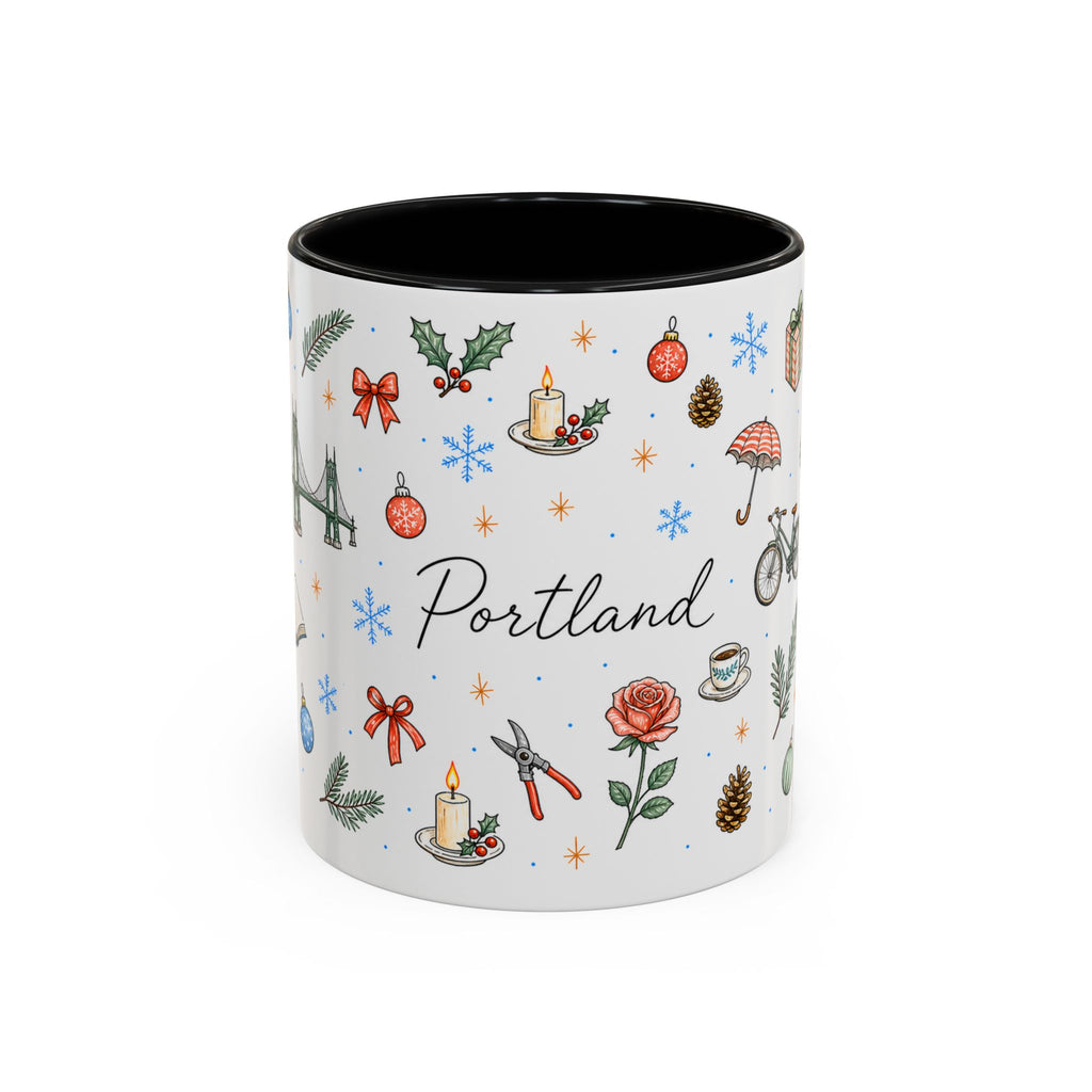 Portland Christmas Watercolor Mug | City Souvenir Coffee Cup (11oz 15oz)
