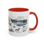 Lassen Volcanic National Park Coffee Mug | California Volcano Geothermal Hiking Gift | Accent Color Ceramic 11oz 15oz