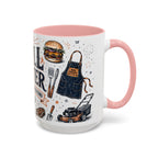 Grill Master Coffee Mug | Father's Day Gift for Dad | Accent Color Ceramic 11oz 15oz