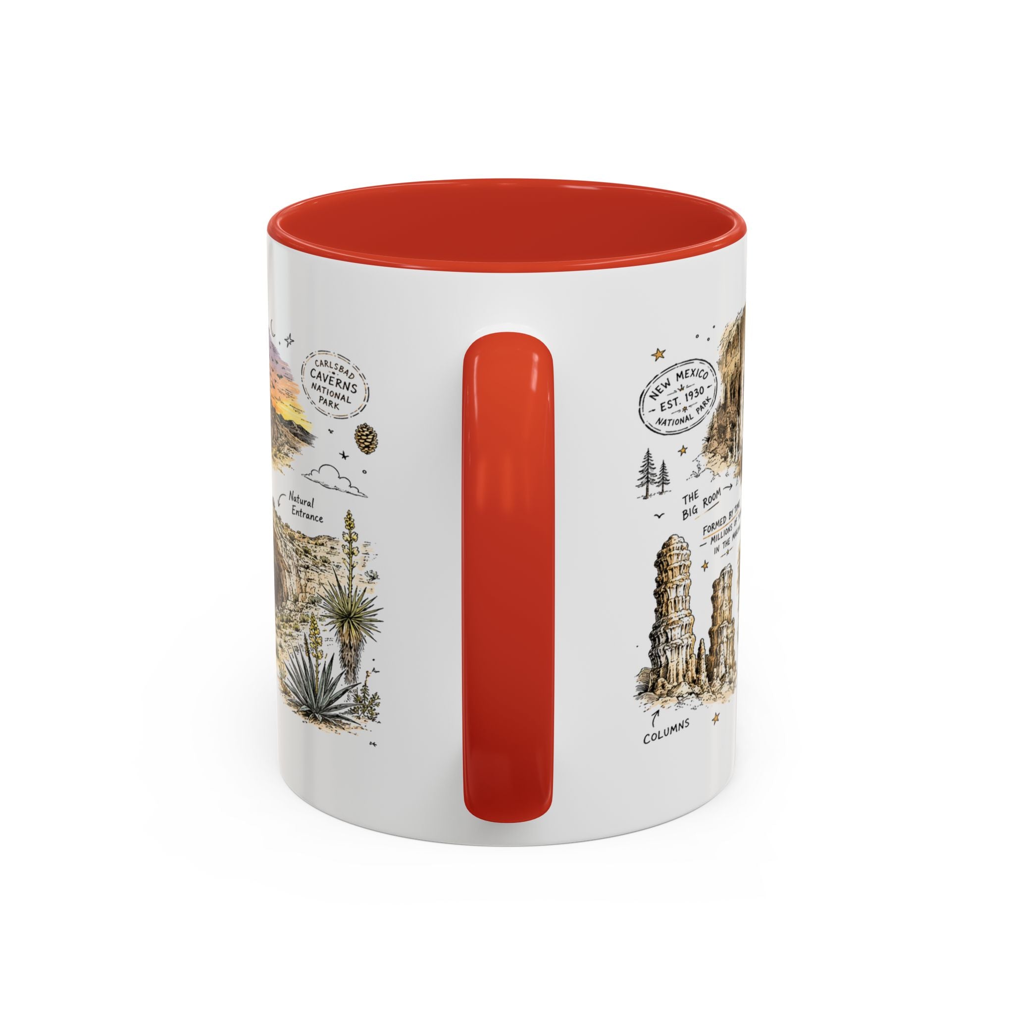 Carlsbad Caverns National Park Coffee Mug | New Mexico Cave Exploration Bat Gift | Accent Color Ceramic 11oz 15oz