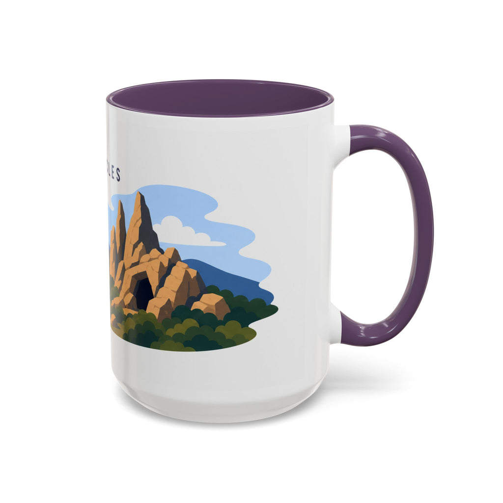 Pinnacles National Park Coffee Mug | Solid Color Block Park Souvenir | 11oz 15oz Accent Mug