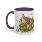 Bibury Illustrated Travel Mug | England Souvenir Accent Coffee Mug | 11oz 15oz Ceramic Cup