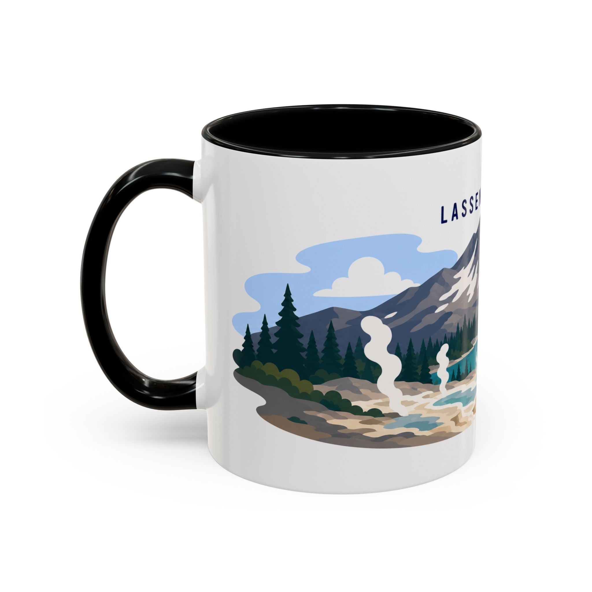 Lassen Volcanic National Park Coffee Mug | Solid Color Block Park Souvenir | 11oz 15oz Accent Mug