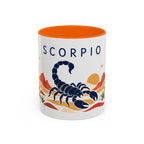 Scorpio Zodiac Coffee Mug | Scorpion and Desert Design | Astrology Birthday Gift | 11 oz 15 oz Ceramic Accent Mug