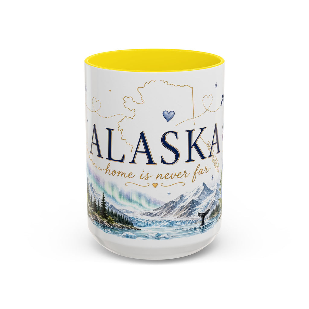 Alaska State Map Mug | Northern Lights, Mountains, Glaciers | Moving Away Gift