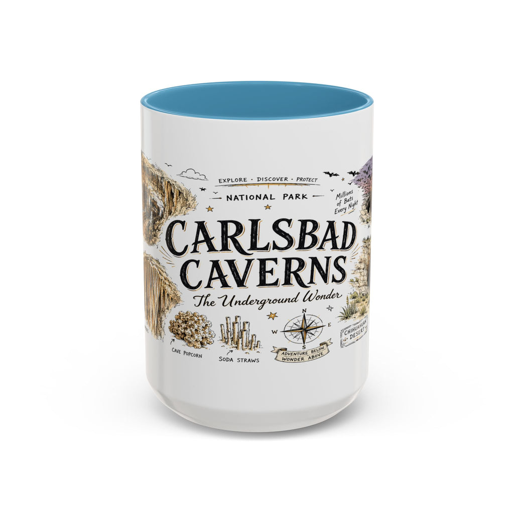 Carlsbad Caverns National Park Coffee Mug | New Mexico Cave Exploration Bat Gift | Accent Color Ceramic 11oz 15oz