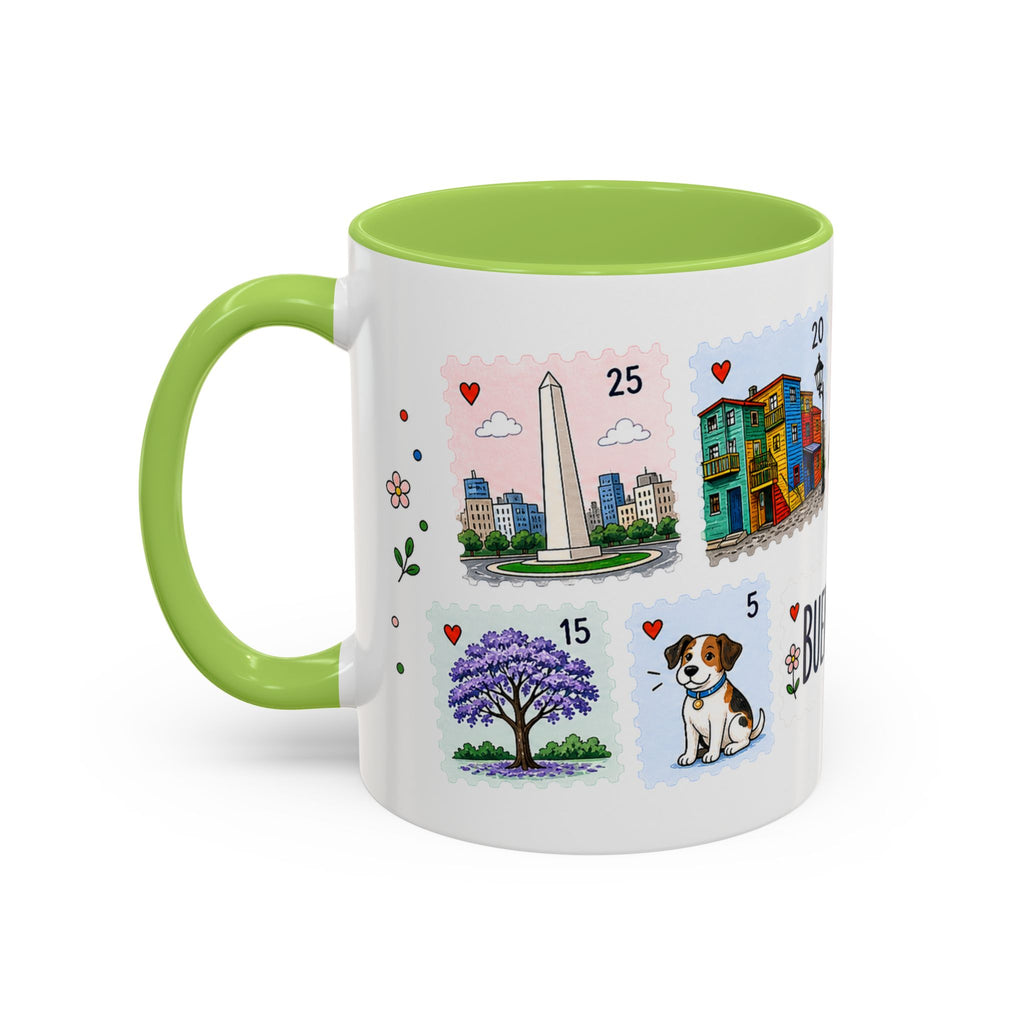Buenos Aires Coffee Mug | Postage Stamp Collage Mug | Travel Souvenir Accent Cup 11oz 15oz
