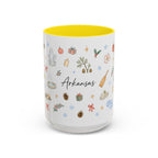 Arkansas Christmas Mug | Watercolor Travel Souvenir | Holiday Gift | Accent Ceramic Coffee Cup 11oz 15oz