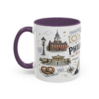 Philadelphia Coffee Mug | Pennsylvania Souvenir City Gift | Accent Color Ceramic 11oz 15oz