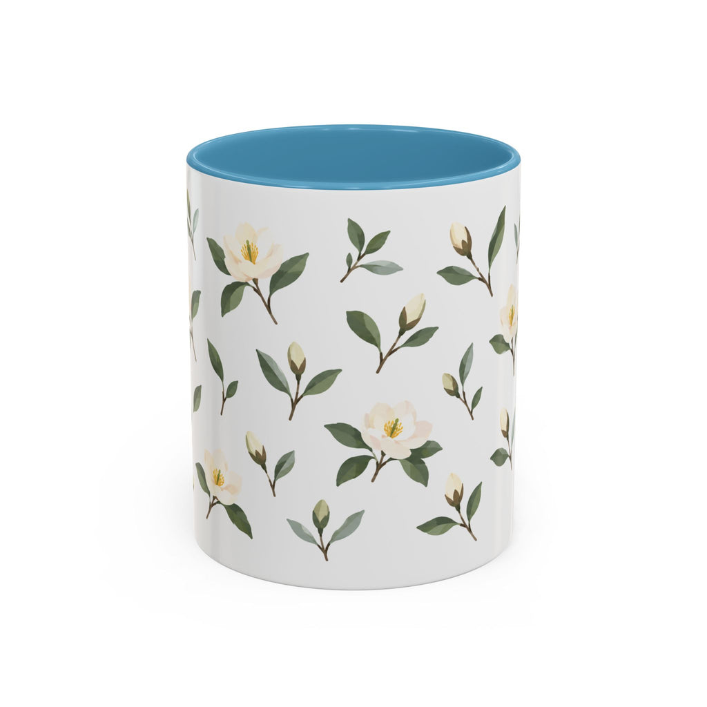 Georgia Sweetbay Magnolia Mug, State Flower Floral Coffee Cup, 11oz Botanical Gift