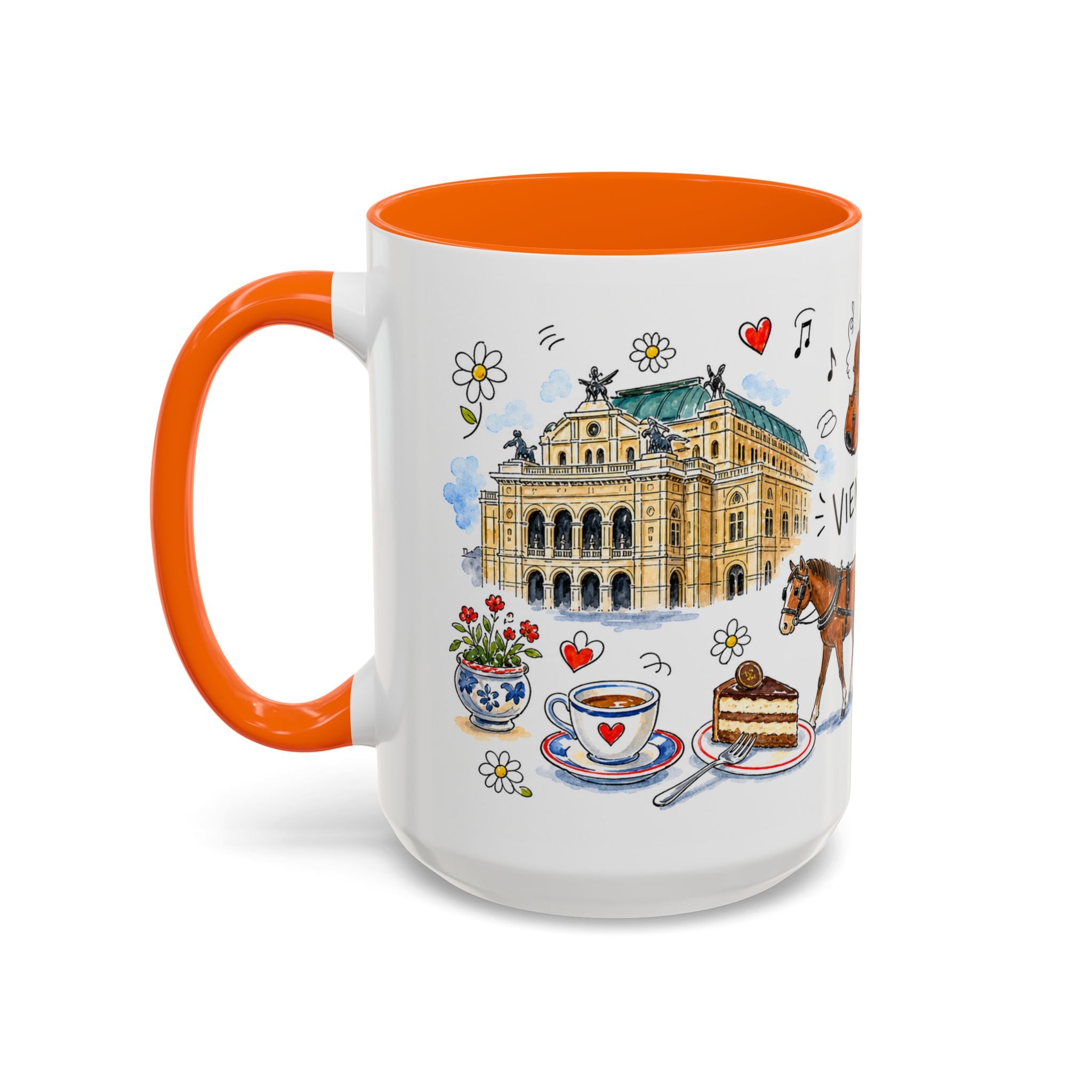 Vienna Travel Mug | European City Souvenir Accent Coffee Mug | 11oz 15oz Ceramic Cup