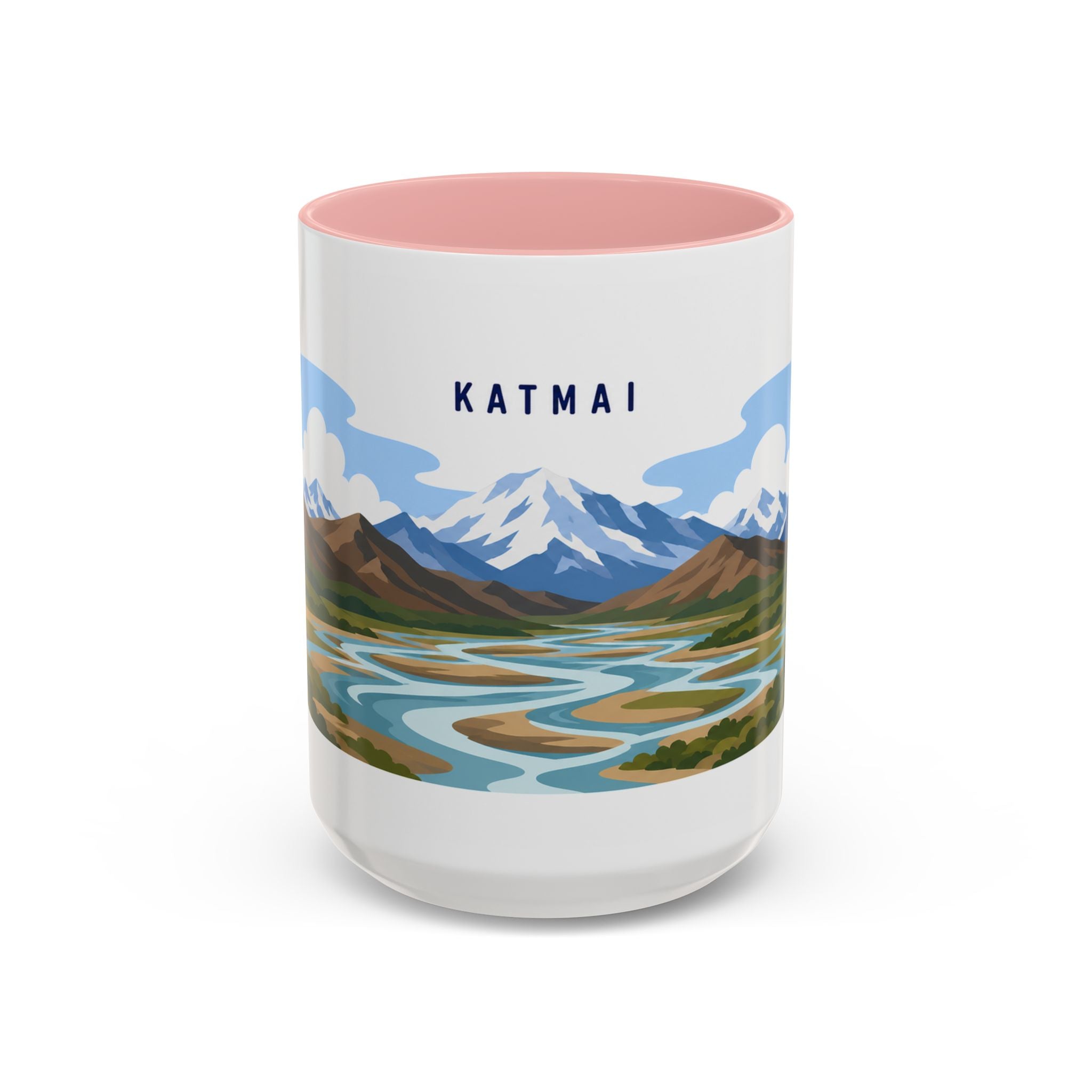 Katmai National Park Coffee Mug | Solid Color Block Park Souvenir | 11oz 15oz Accent Mug