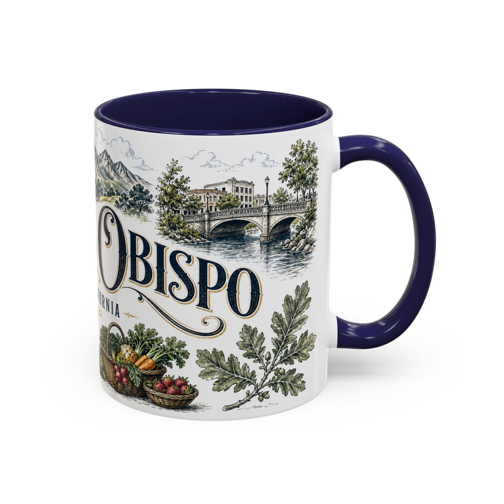 San Luis Obispo Coffee Mug | United States Travel Souvenir | Vintage Illustrated City Gift | 11 oz 15 oz Accent Mug