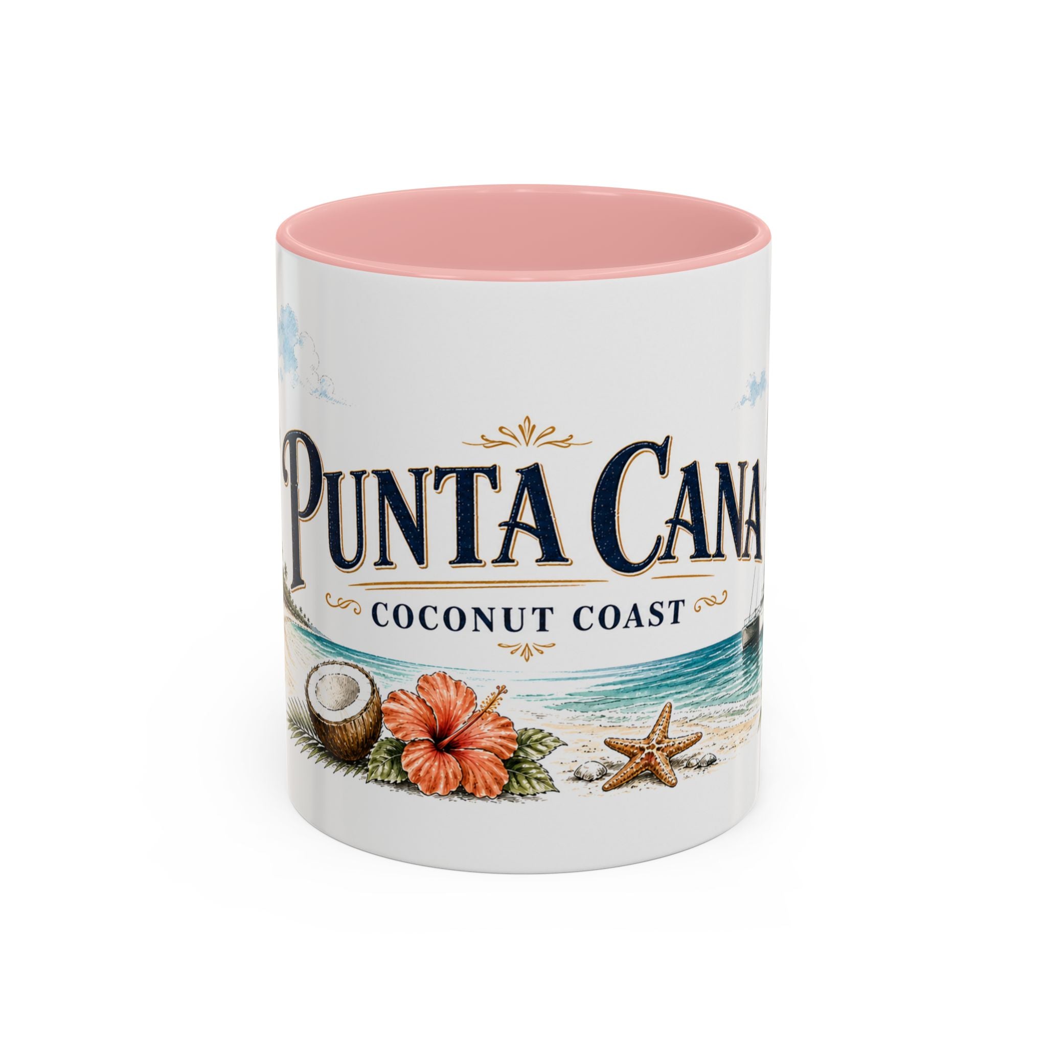 Punta Cana Coffee Mug | Dominican Republic Travel Souvenir | Vintage Illustrated City Gift | 11 oz 15 oz Accent Mug