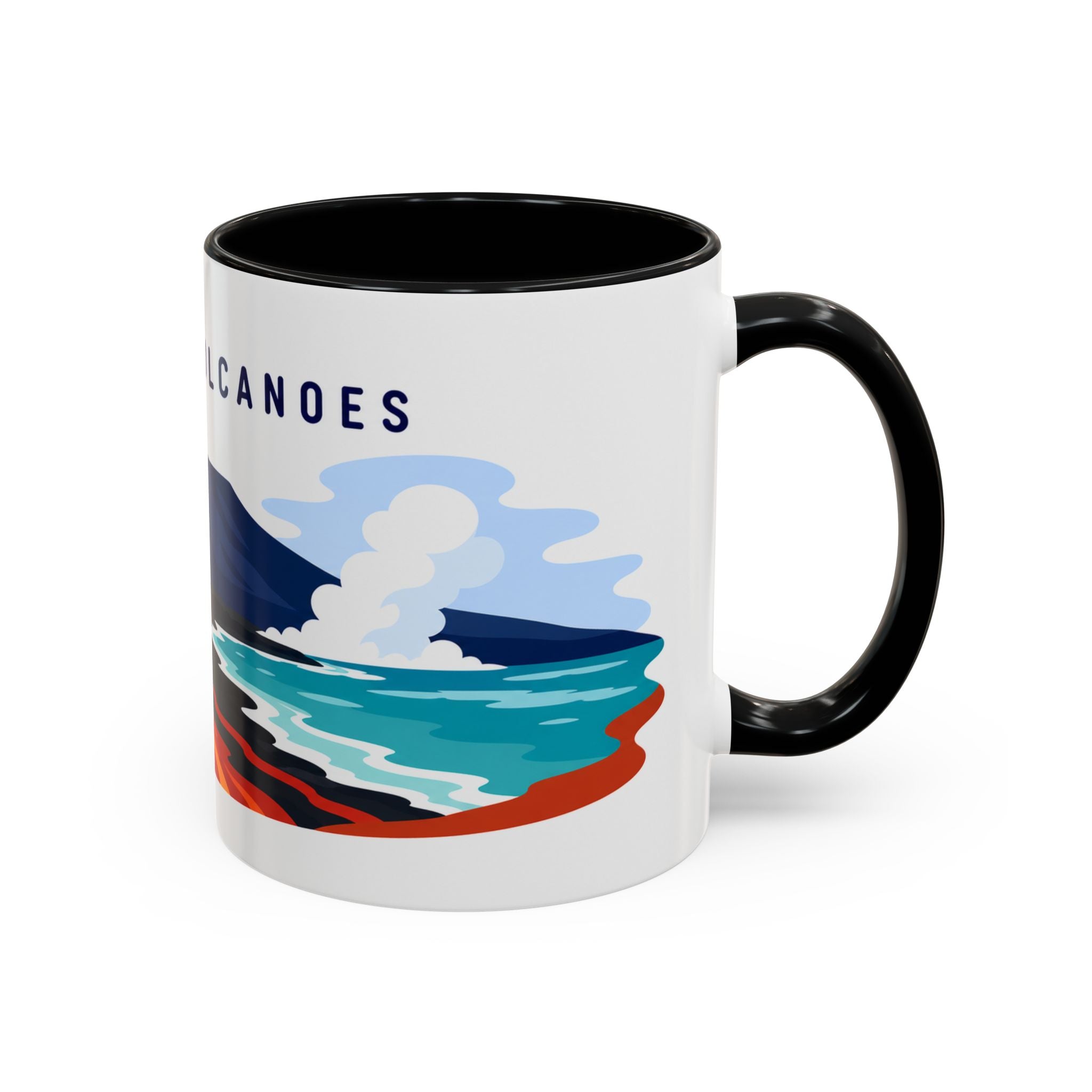 Hawaii Volcanoes Coffee Mug | Travel Destination Souvenir Gift | Accent Color Ceramic 11oz 15oz