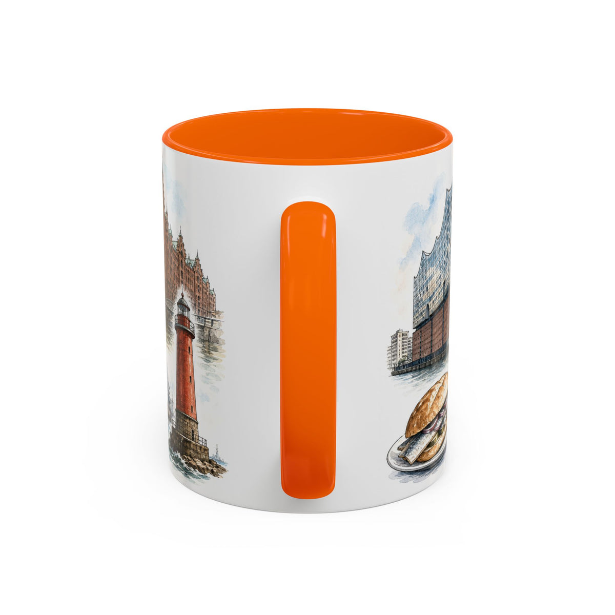 Hamburg Coffee Mug | Germany Travel Souvenir | Vintage Illustrated City Gift | 11 oz 15 oz Accent Mug