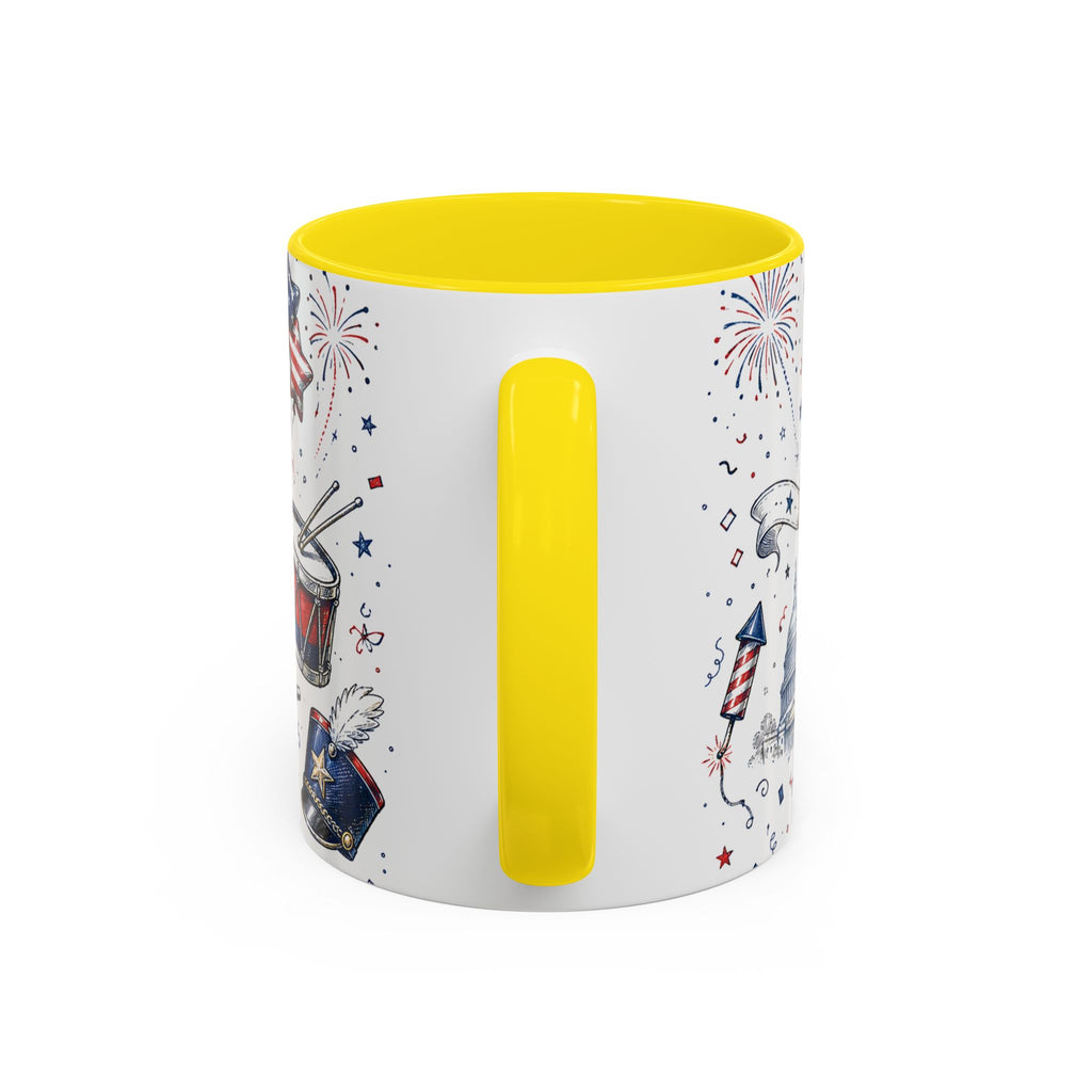 Stars and Stripes Forever Coffee Mug | Patriotic 4th of July Gift | Accent Color Ceramic 11oz 15oz