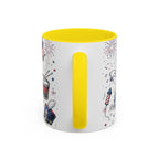 Stars and Stripes Forever Coffee Mug | Patriotic 4th of July Gift | Accent Color Ceramic 11oz 15oz