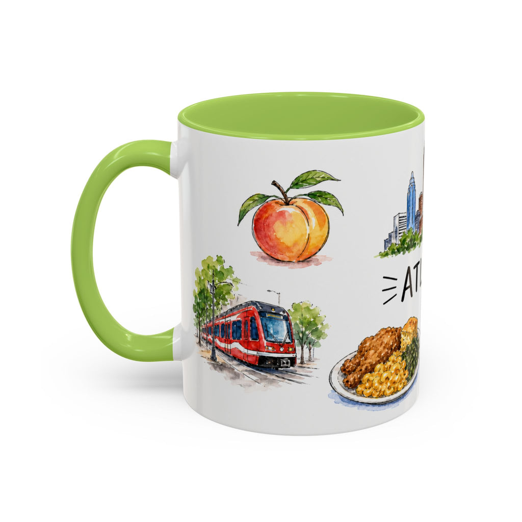 Atlanta Illustrated Travel Mug | City Souvenir Accent Coffee Mug | 11oz 15oz Ceramic Cup