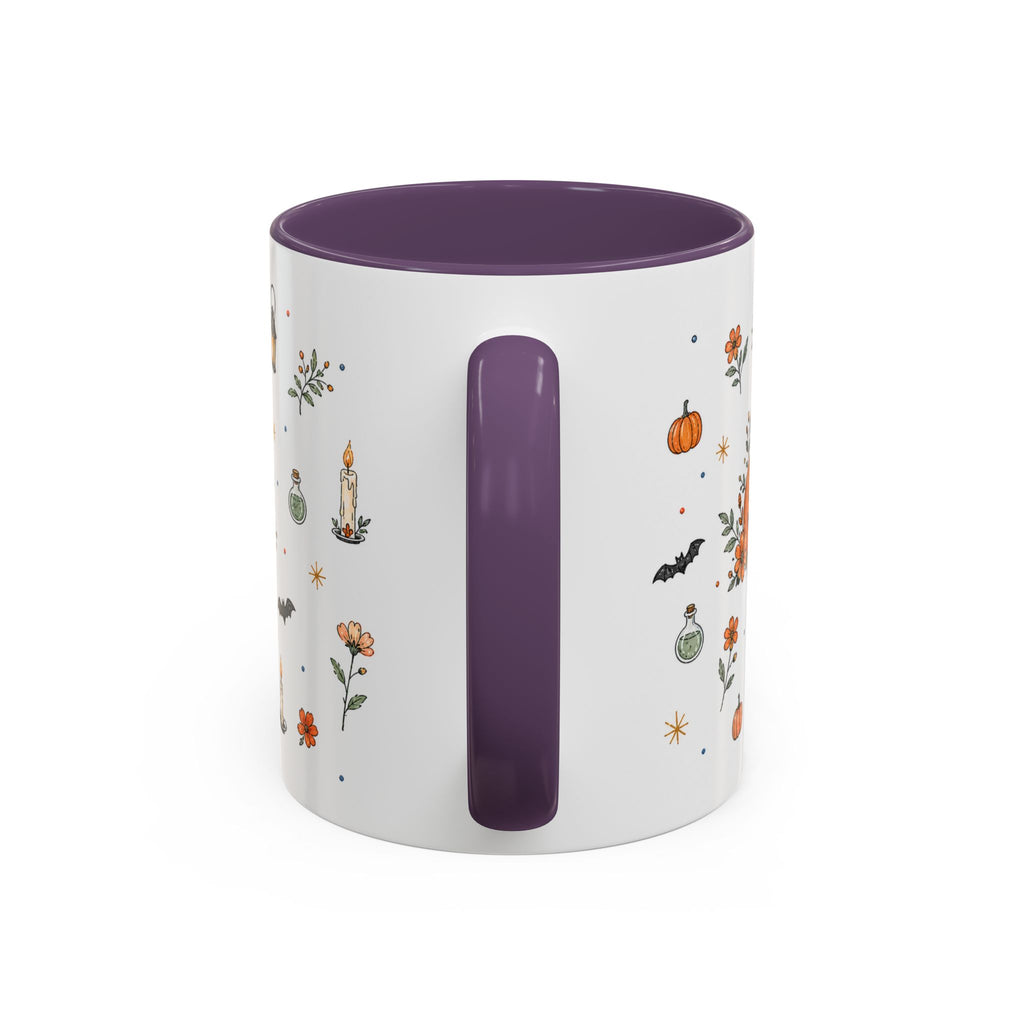 Black Cat Halloween Mug | Pumpkin Moon Watercolor Gift | Spooky Accent Cup 11oz 15oz