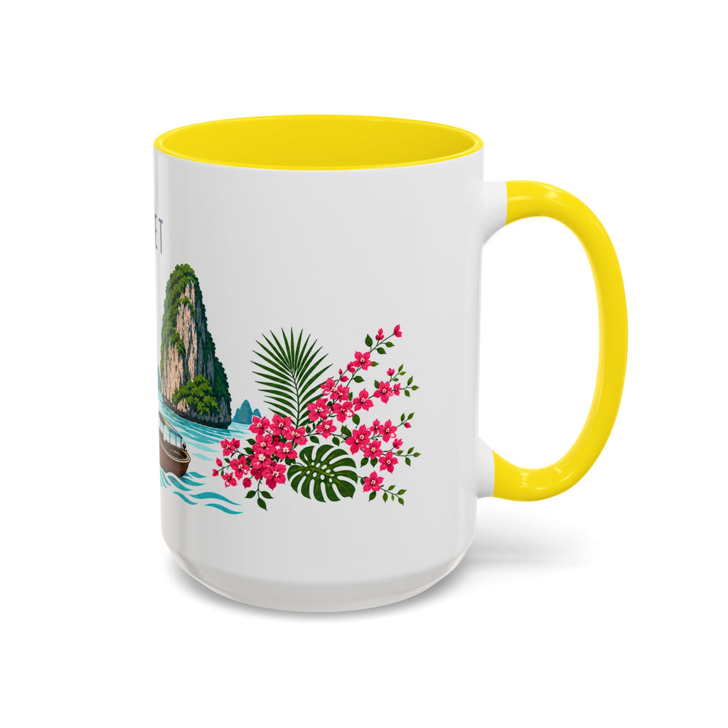 Phuket Coffee Mug | Thailand Travel Souvenir | Porcelain Decal City Gift | 11oz 15oz Accent Mug