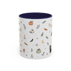 Halloween Party Mug | Ghost Black Cat Candy Watercolor Gift | Accent Cup 11oz 15oz