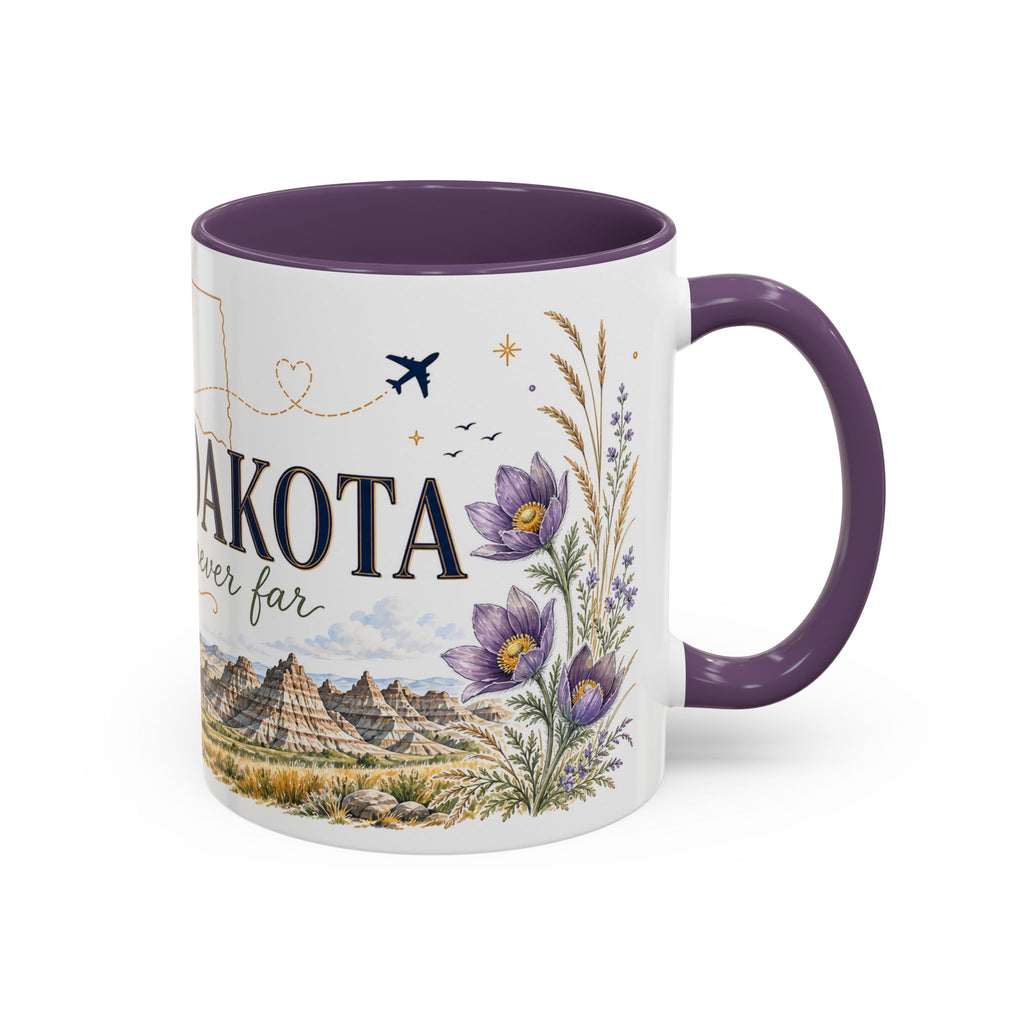 South Dakota State Map Mug | Botanical Accents, Homesick Gift (11oz or 15oz)