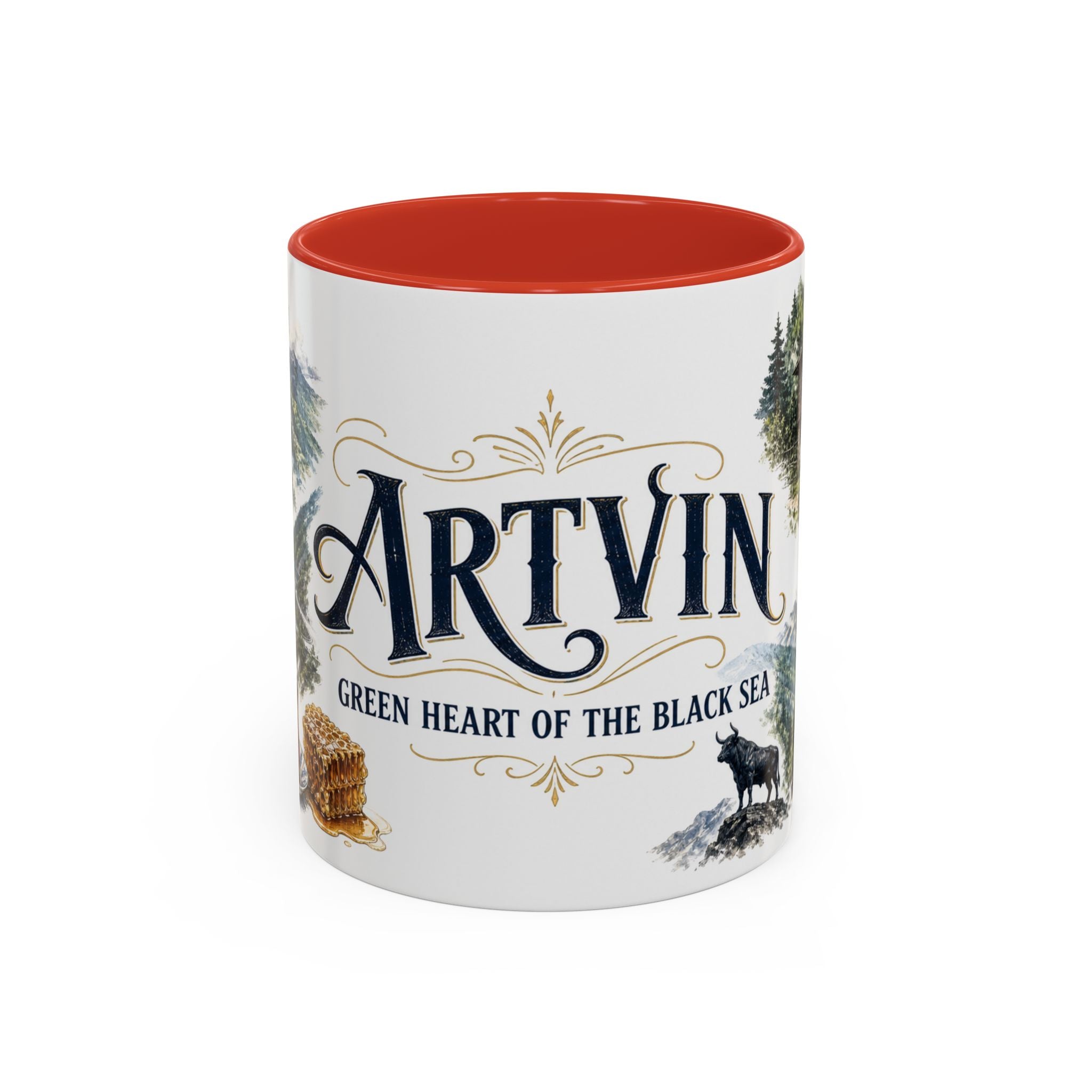 Artvin Coffee Mug | Turkey Travel Souvenir | Vintage Illustrated City Gift | 11 oz 15 oz Accent Mug