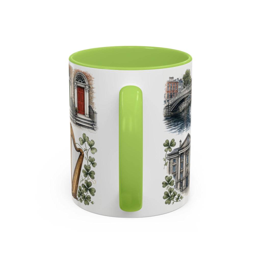 Dublin Coffee Mug | Ireland Travel Souvenir | Vintage Illustrated City Gift | 11 oz 15 oz Accent Mug