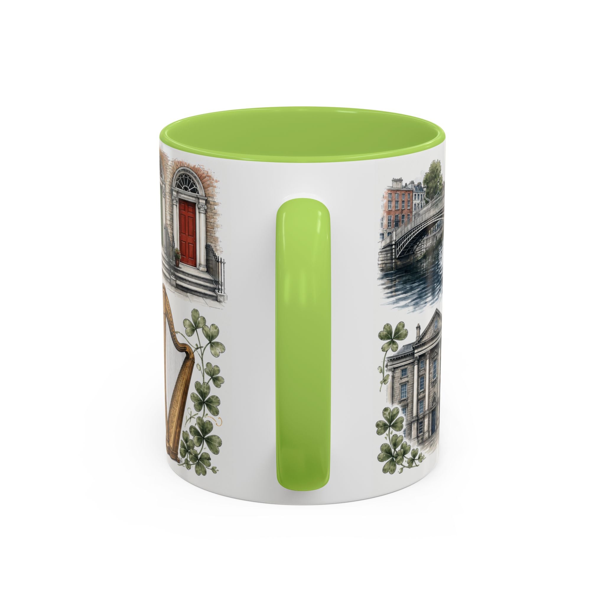 Dublin Coffee Mug | Ireland Travel Souvenir | Vintage Illustrated City Gift | 11 oz 15 oz Accent Mug