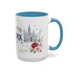 New York State Map Mug | Botanical Rose Accents, Long Distance Friendship Gift