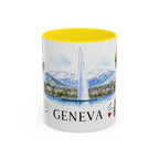 Geneva Illustrated Travel Mug | City Souvenir Accent Coffee Mug | 11oz 15oz Ceramic Cup