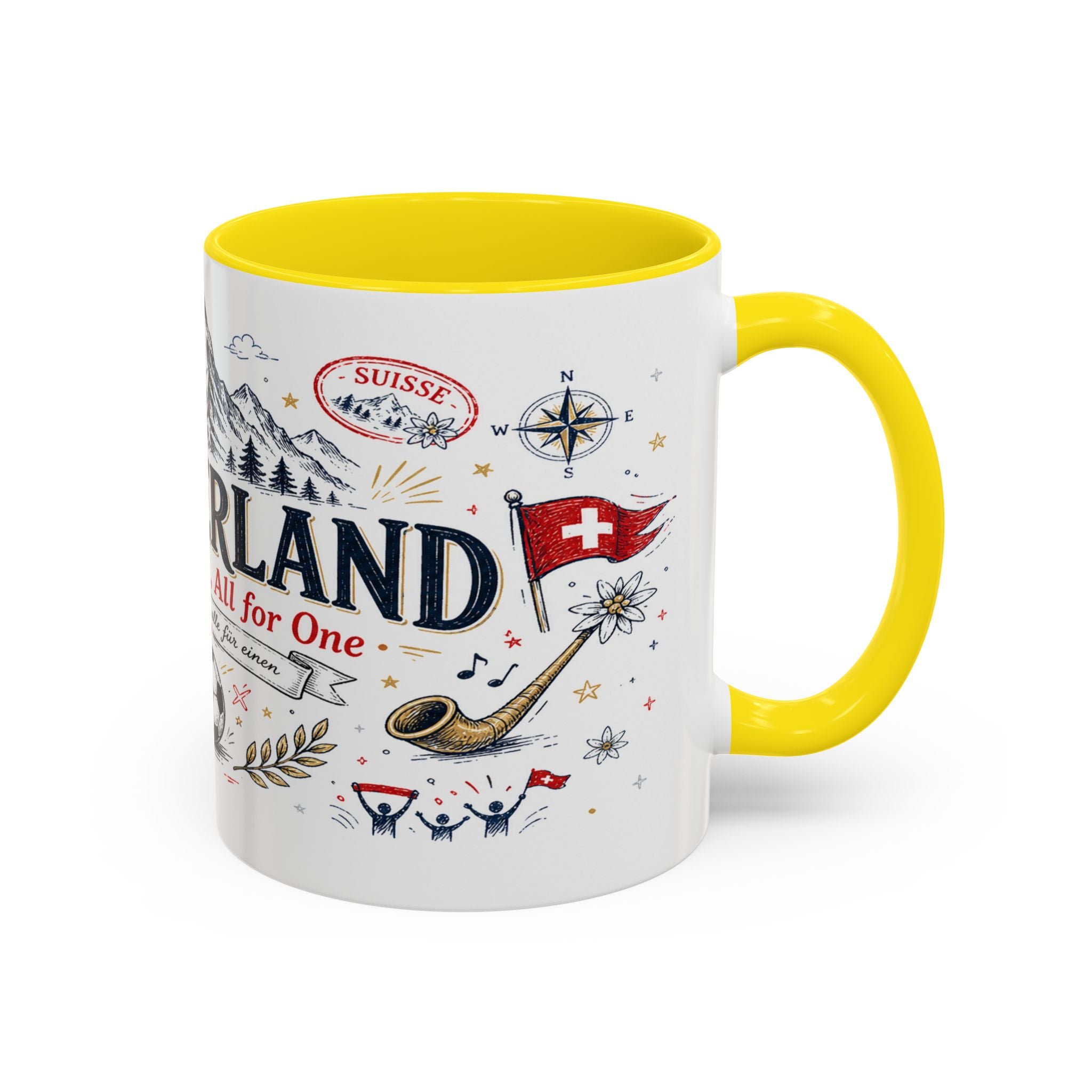 Switzerland Coffee Mug | World Cup Soccer Fan Gift | Accent Color Ceramic 11oz 15oz