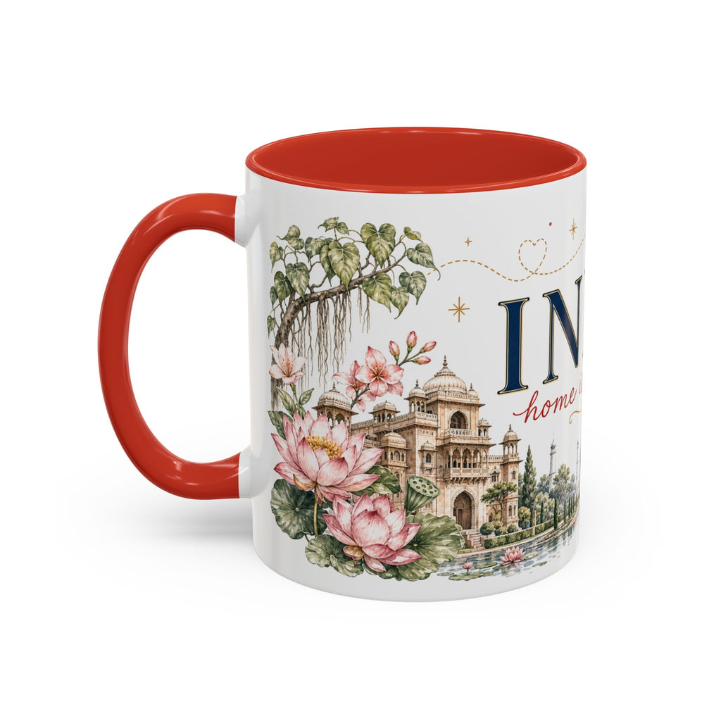 India Home Country Mug | Moving Away Gift | Long Distance Friendship | 11 oz 15 oz Accent Mug