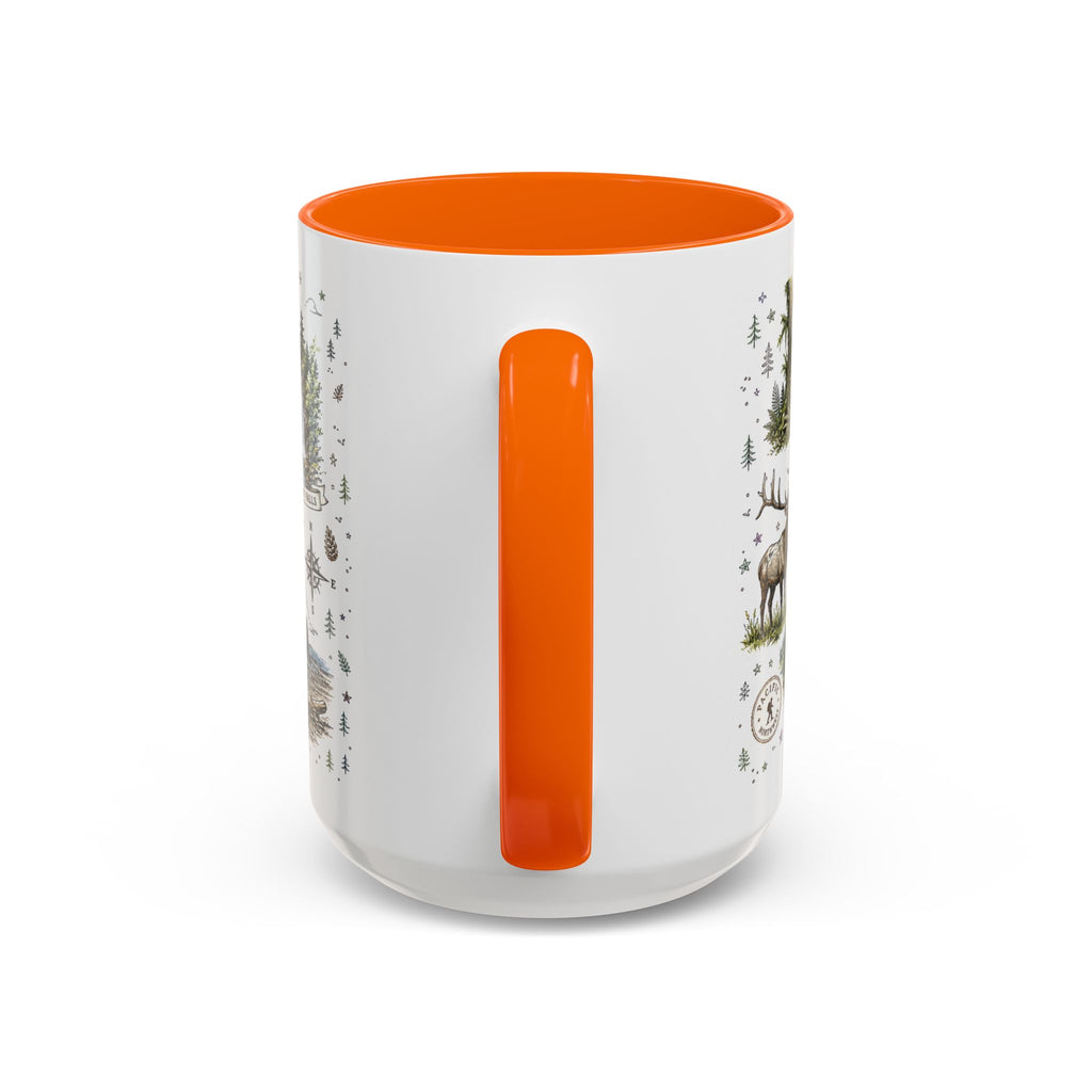 Olympic Coffee Mug | National Park Hiking Rainforest Gift | Accent Color Ceramic 11oz 15oz