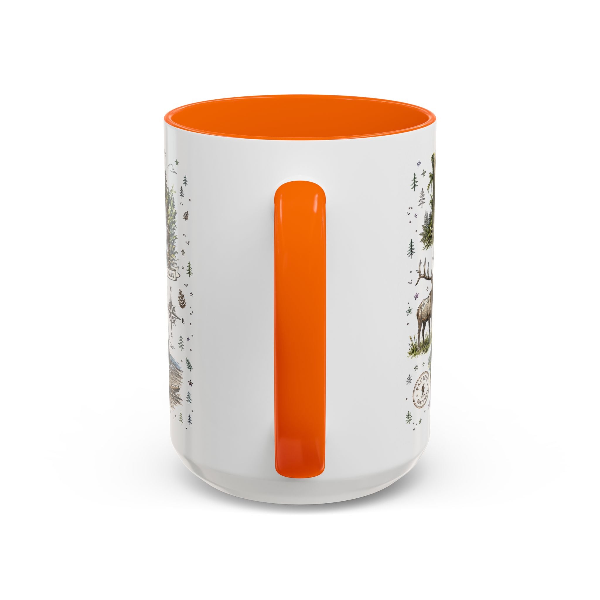 Olympic Coffee Mug | National Park Hiking Rainforest Gift | Accent Color Ceramic 11oz 15oz