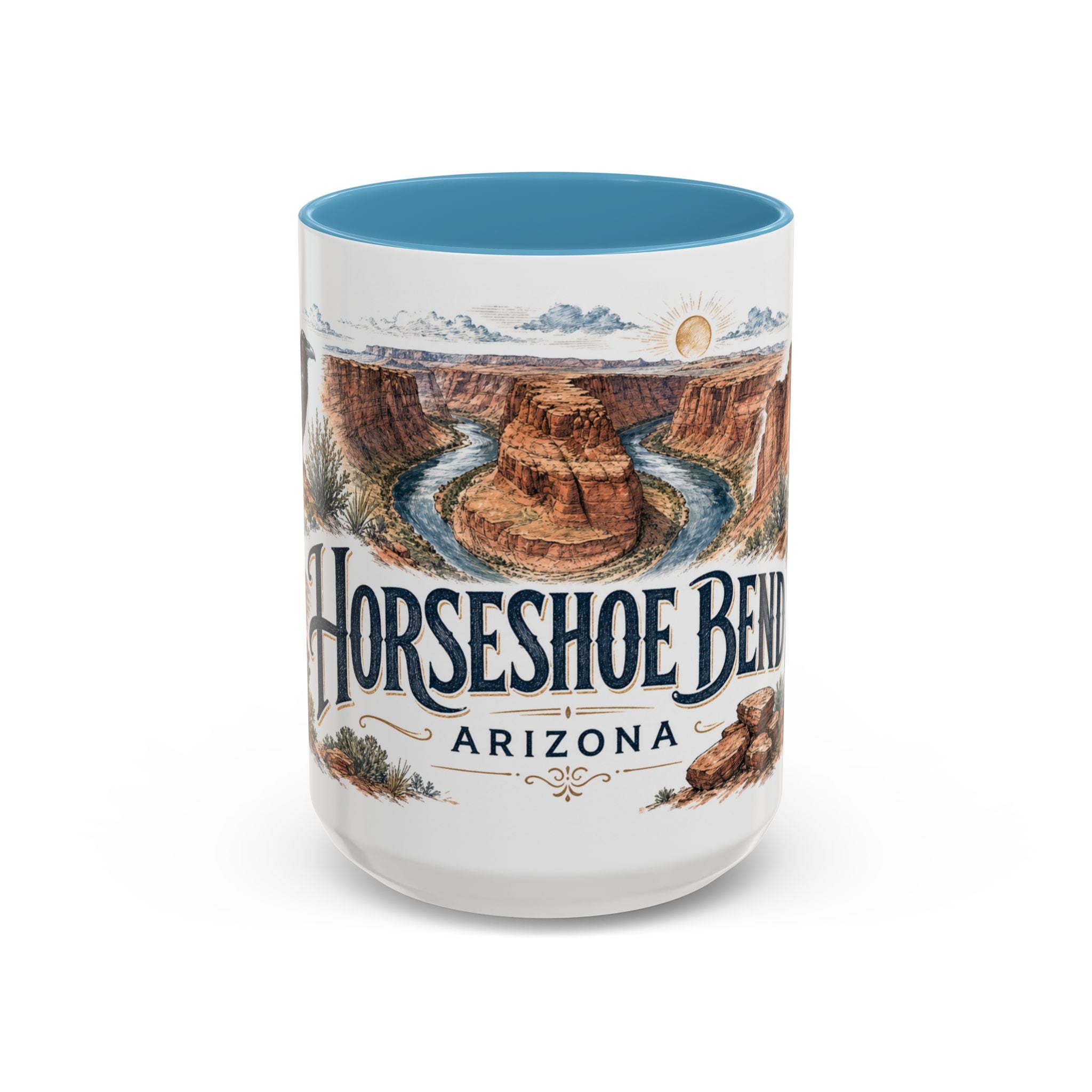 Horseshoe Bend Mug, Arizona Travel Souvenir, Bucket List Gift, Accent Ceramic Coffee Mug 11oz 15oz