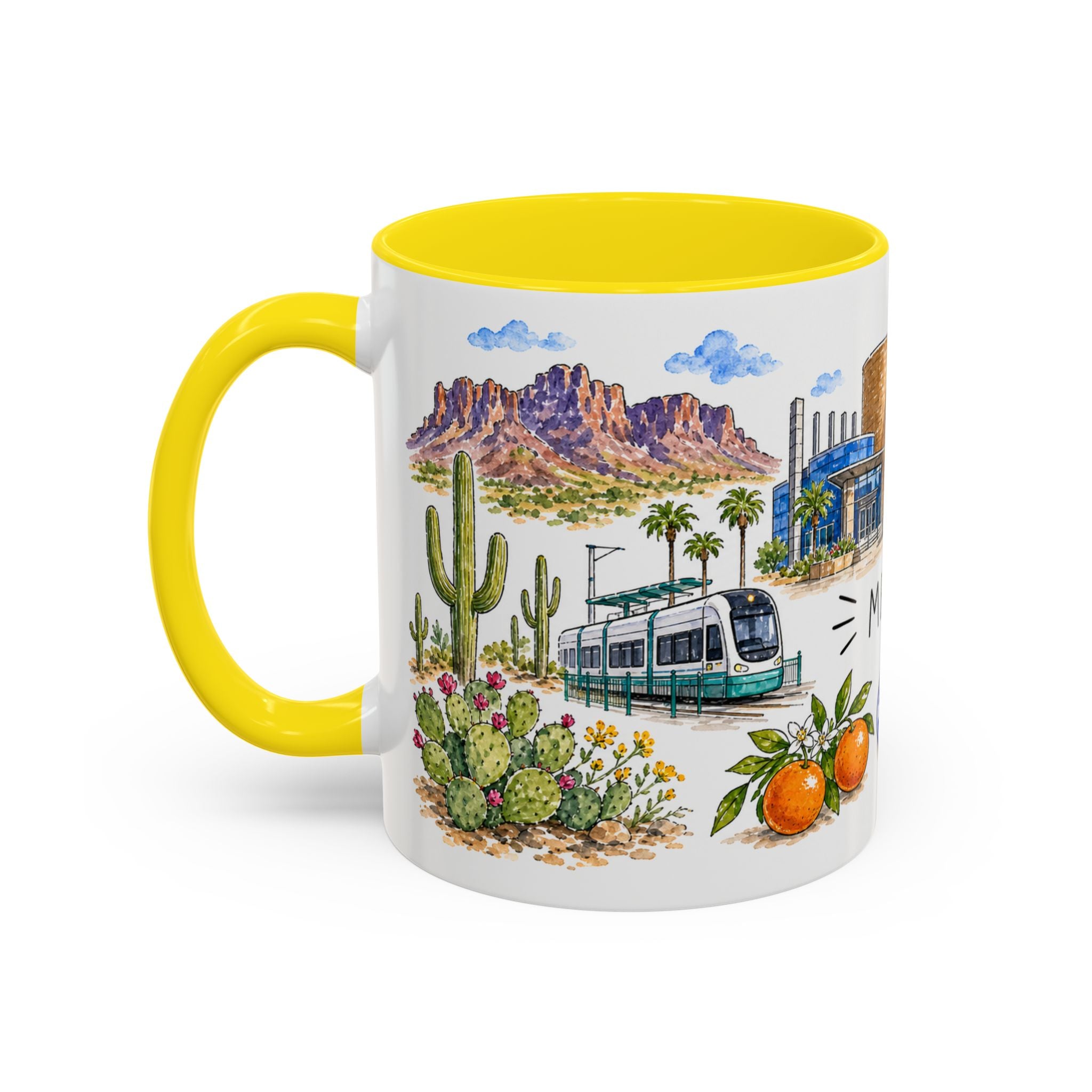 Mesa Illustrated Travel Mug | City Souvenir Accent Coffee Mug | 11oz 15oz Ceramic Cup