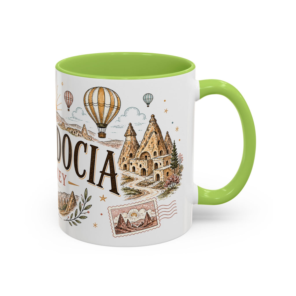 Cappadocia Coffee Mug | Travel Destination Souvenir Gift | Accent Color Ceramic 11oz 15oz