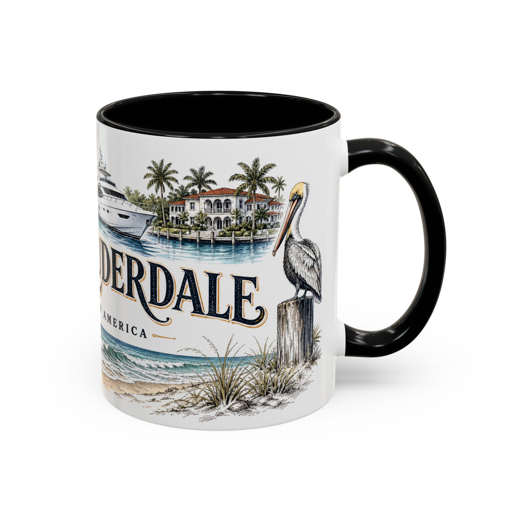 Fort Lauderdale Coffee Mug | United States Travel Souvenir | Vintage Illustrated City Gift | 11 oz 15 oz Accent Mug