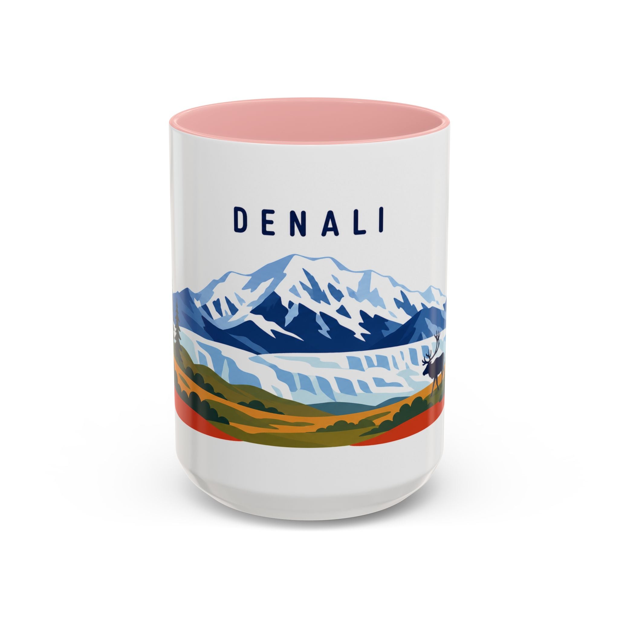 Denali Coffee Mug | Travel Destination Souvenir Gift | Accent Color Ceramic 11oz 15oz