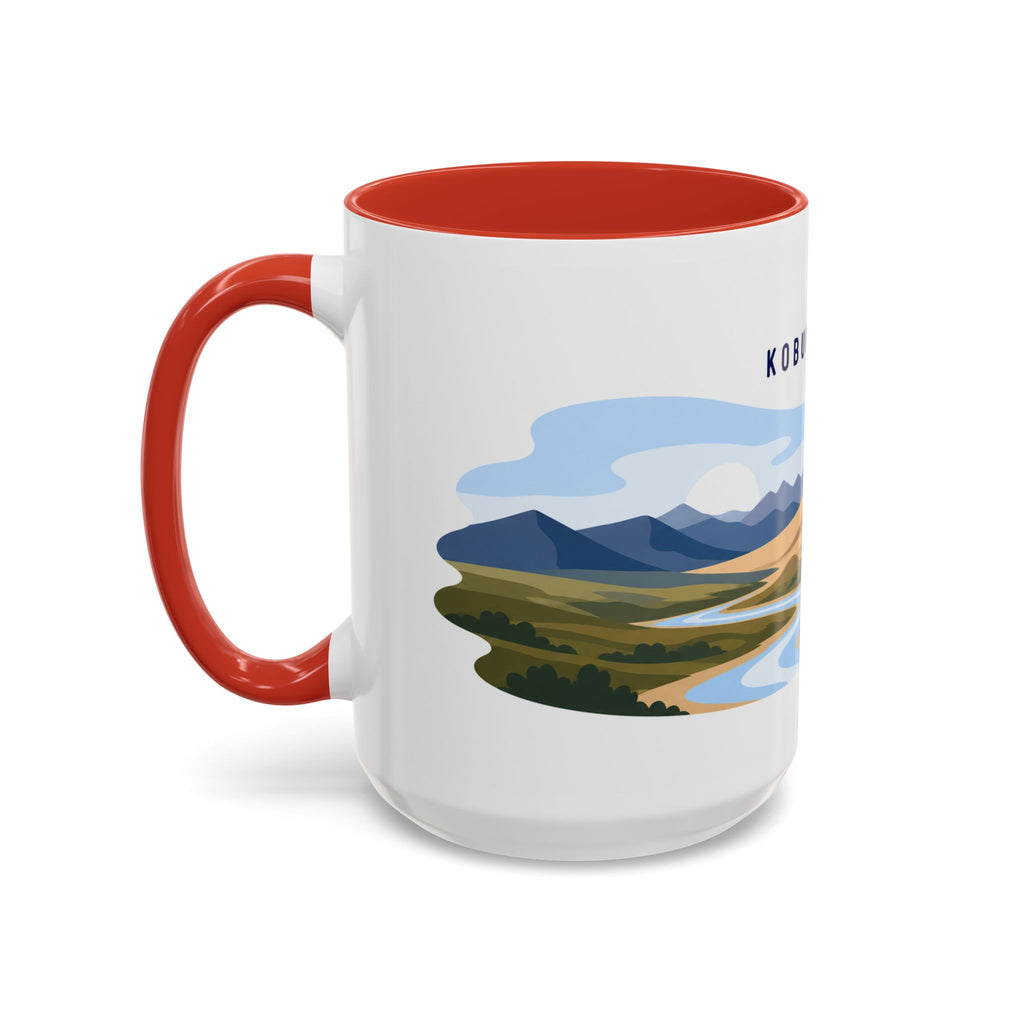 Kobuk Valley National Park Coffee Mug | Solid Color Block Park Souvenir | 11oz 15oz Accent Mug