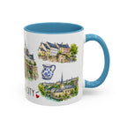 Luxembourg City Illustrated Travel Mug | City Souvenir Accent Coffee Mug | 11oz 15oz Ceramic Cup