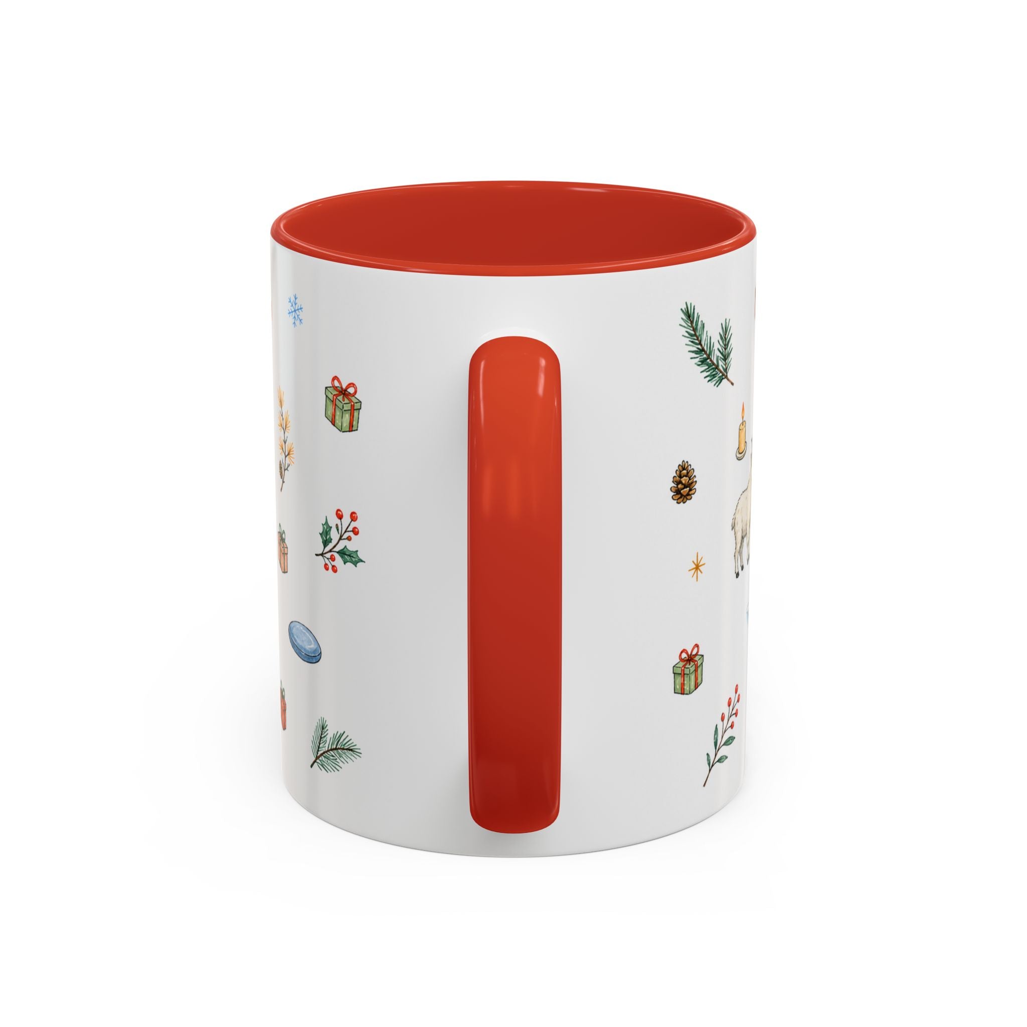 Banff Lake Louise Christmas Mug | Watercolor Travel Souvenir | Holiday Gift | Accent Ceramic Coffee Cup 11oz 15oz