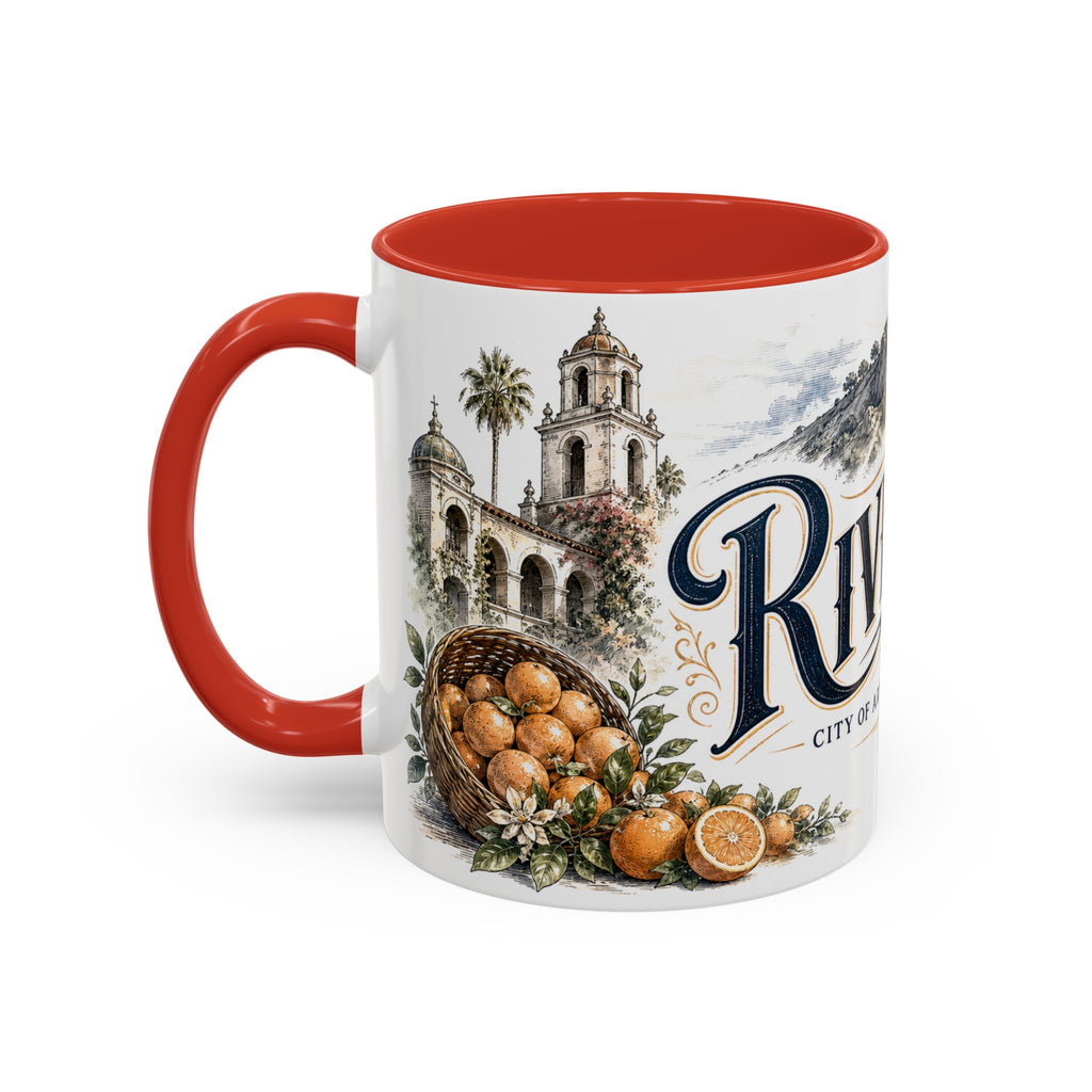 Riverside Coffee Mug | United States Travel Souvenir | Vintage Illustrated City Gift | 11 oz 15 oz Accent Mug