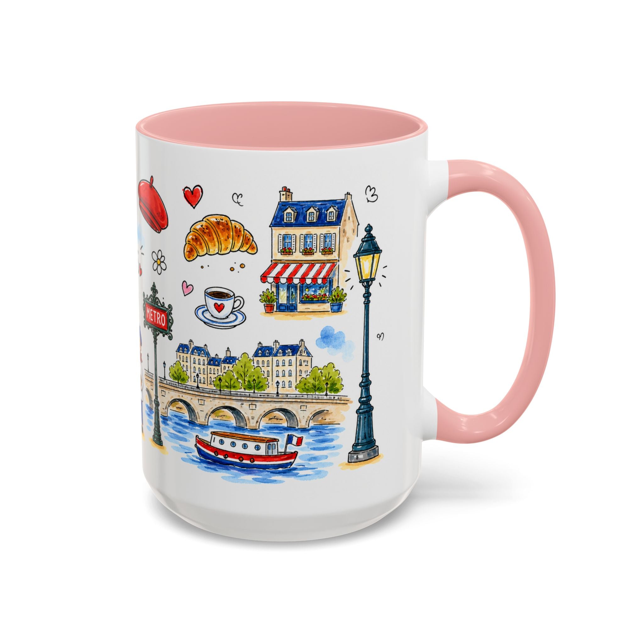 Paris Travel Mug | European City Souvenir Accent Coffee Mug | 11oz 15oz Ceramic Cup