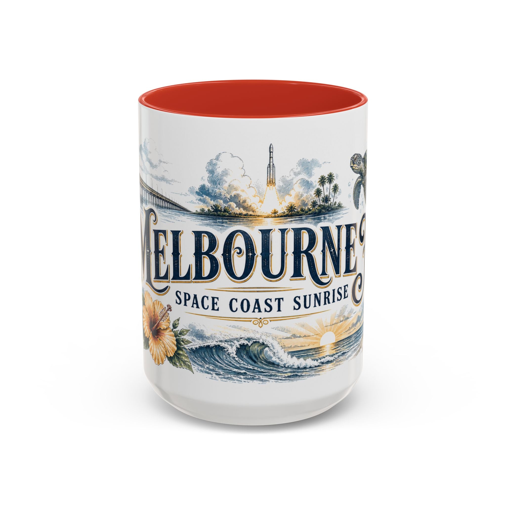 Melbourne FL Coffee Mug | United States Travel Souvenir | Vintage Illustrated City Gift | 11 oz 15 oz Accent Mug