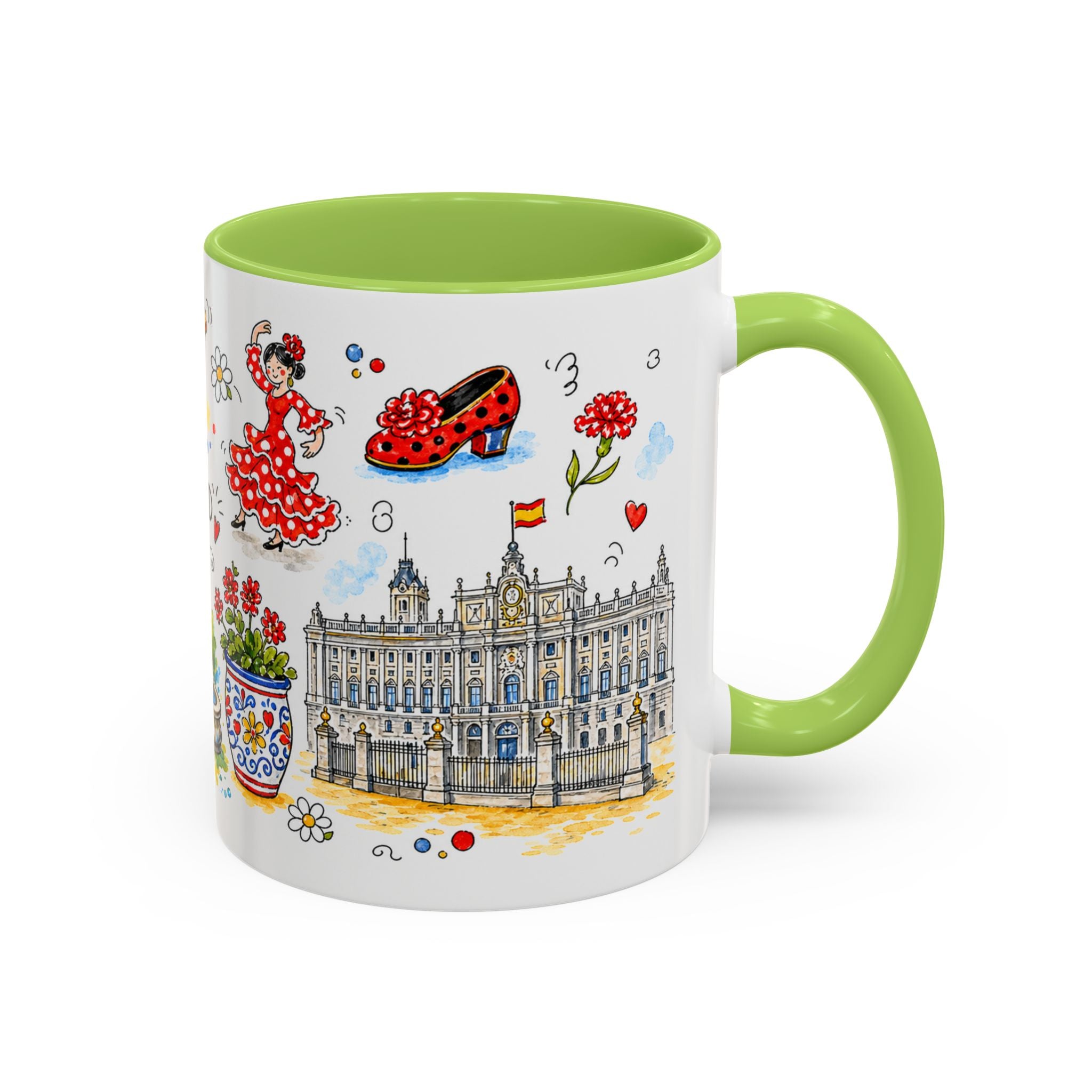 Madrid Travel Mug | European City Souvenir Accent Coffee Mug | 11oz 15oz Ceramic Cup