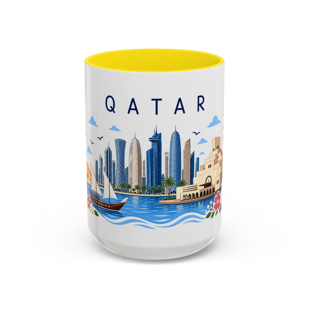 Qatar Coffee Mug | Travel Souvenir Accent Mug | Place Gift Ceramic Cup 11oz 15oz