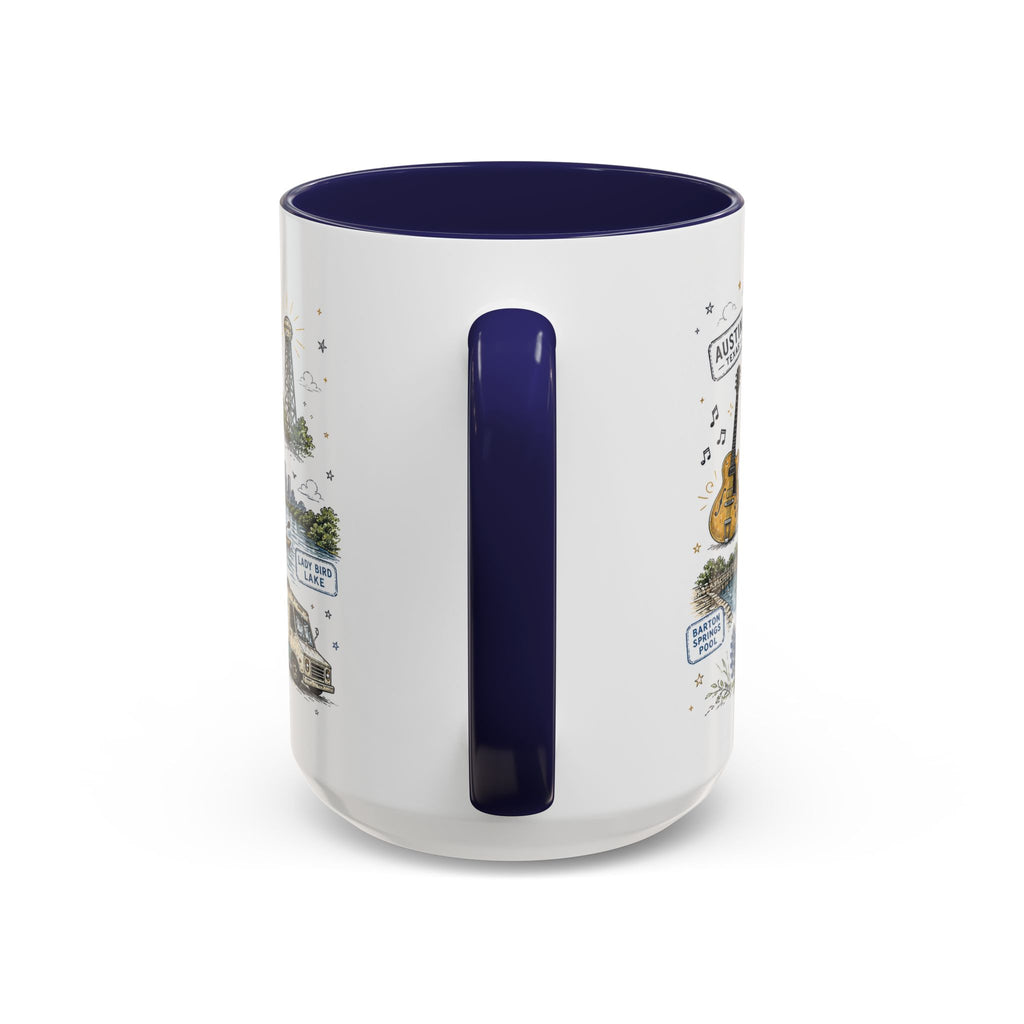 Austin Coffee Mug | Texas Souvenir City Gift | Accent Color Ceramic 11oz 15oz